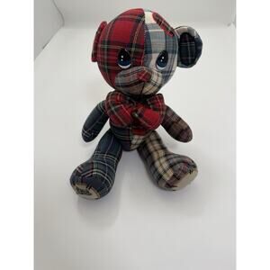 1996 Precious Moments Parker Plaid Jointed Patchwork Teddy Bear 1760 NWT